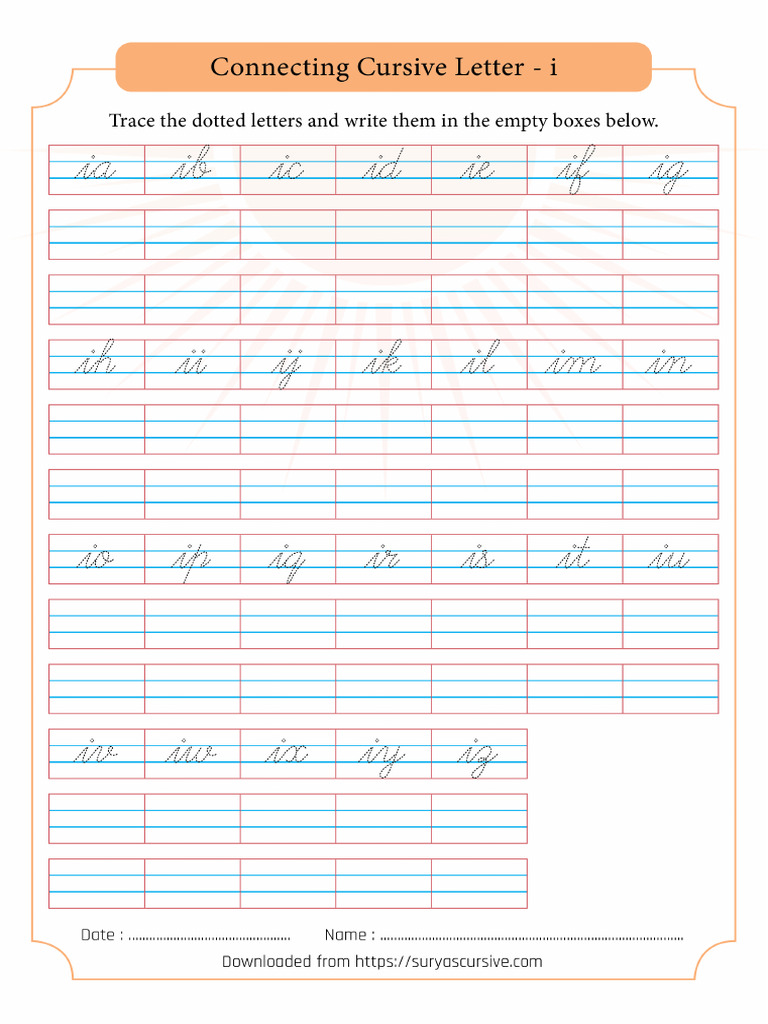 Connecting All Letters Small I | PDF