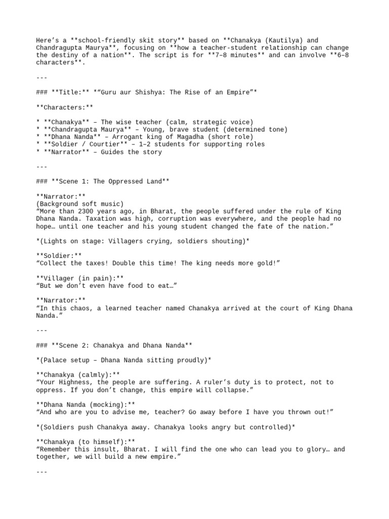 Here's A School-Friendly Skit Story | PDF