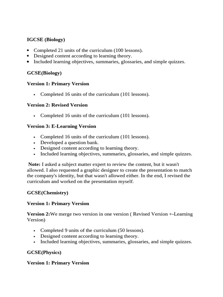 Comprehensive IGCSE & GCSE Curriculum Overview | PDF