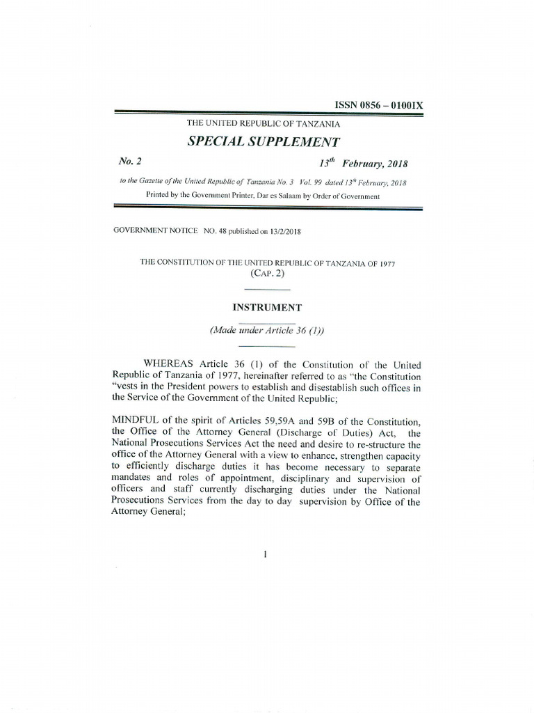 Subsidiary Legislation (The Office of The Attorney - General ...