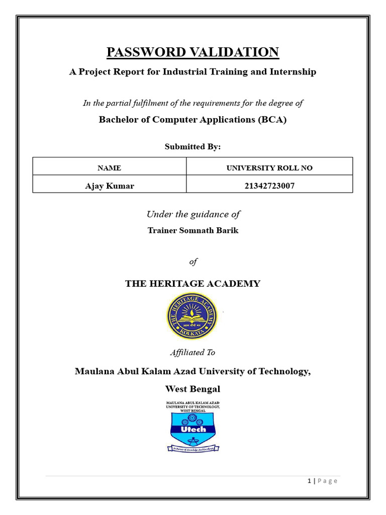 Ajay Kumar - Report On Password Validation | PDF | Password | Computer ...