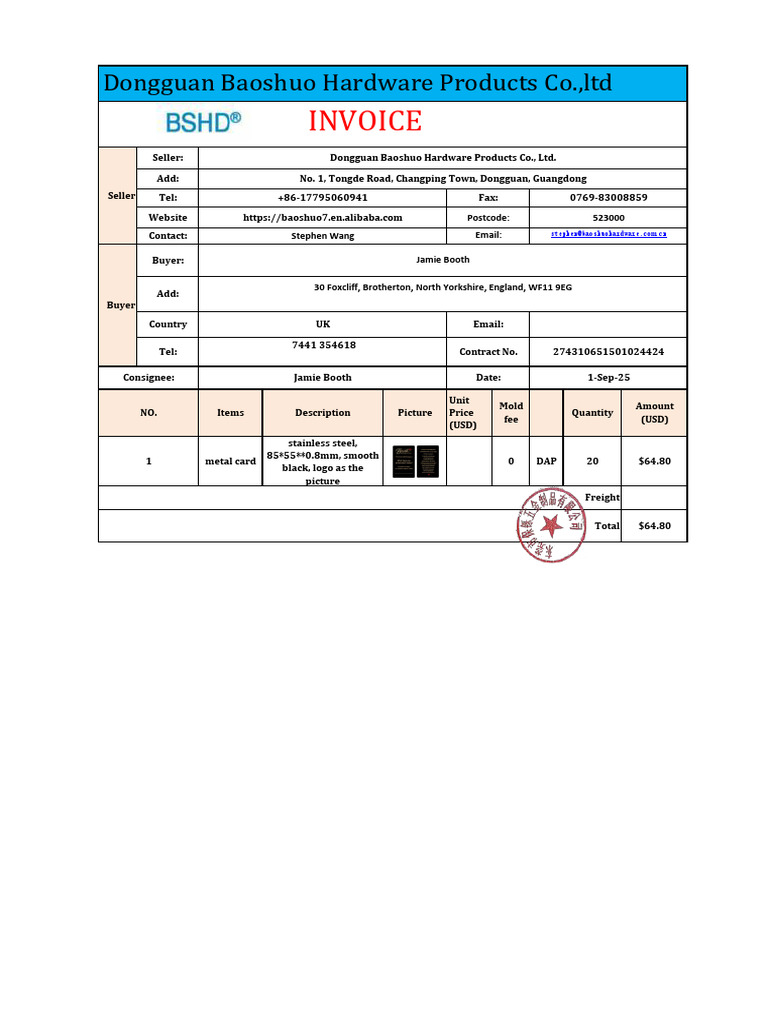Invoice (Card Tested Order) (2025-09-01 01 - 29 - 30) | PDF