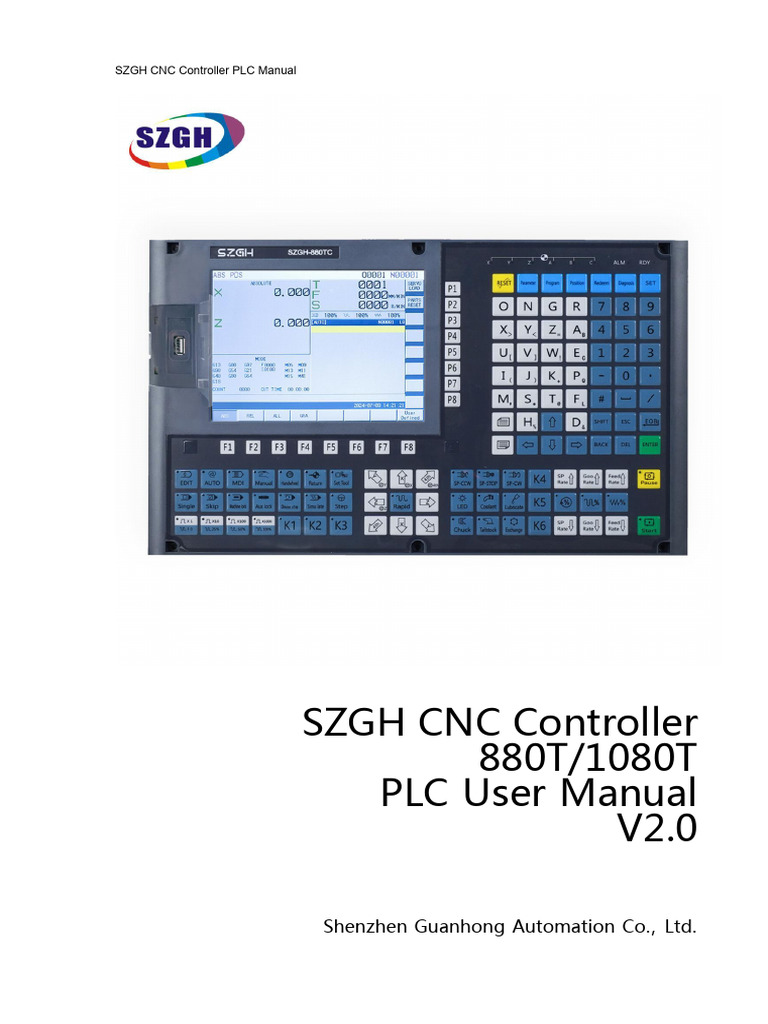 SZGH CNC Controller User Manual | PDF | Programmable Logic