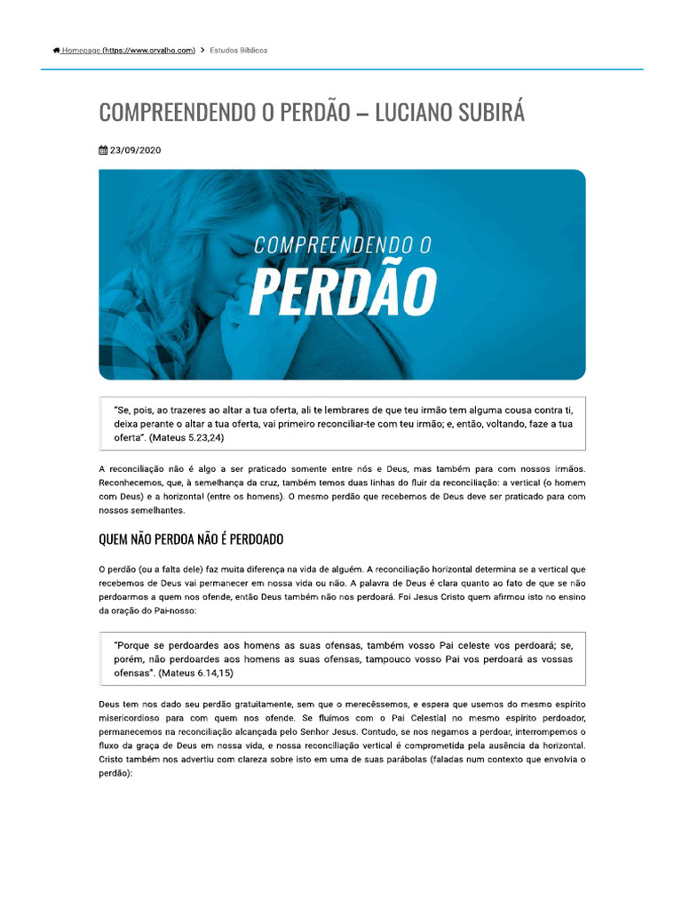 Estudo Sobre o Perdão | PDF
