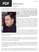 Rajiv Assassination Mystery Unsolved