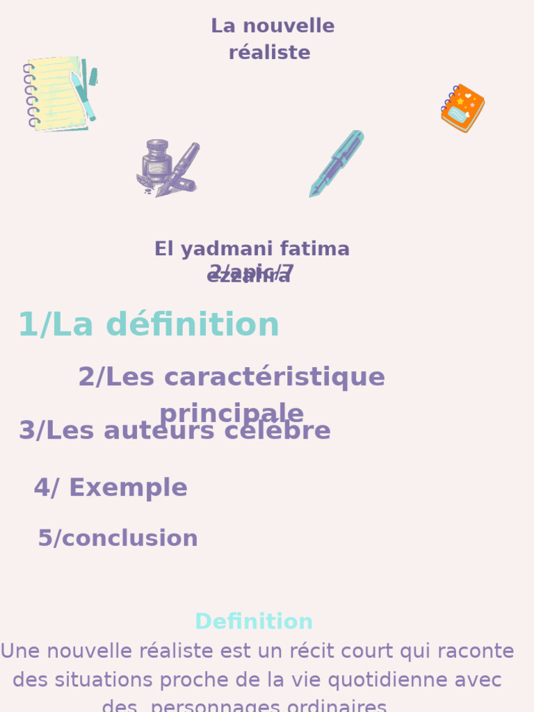 Définition et caractéristiques de la nouvelle réaliste | PDF | Réalisme ...