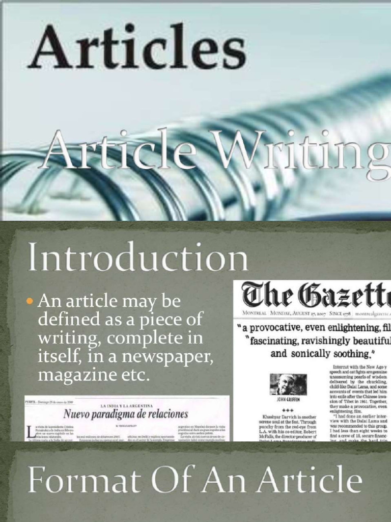 Article Writing 1 | PDF