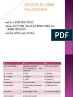 Preposition in Time Expressions