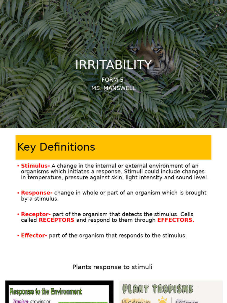 Understanding Irritability in Organisms | PDF