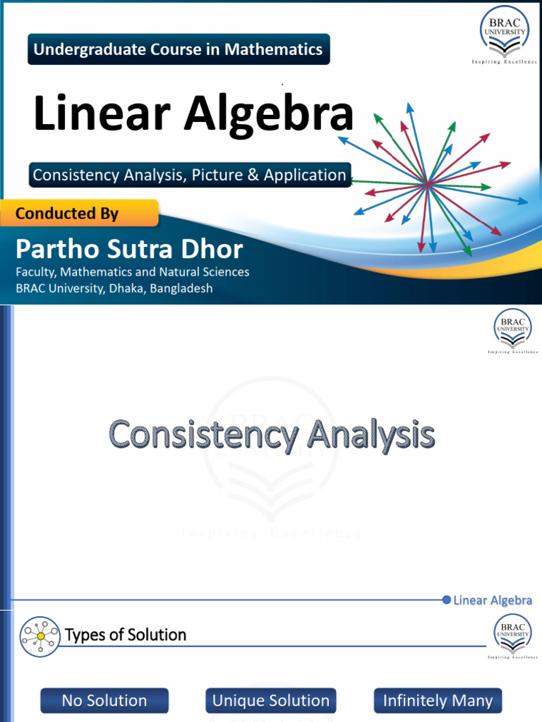 Consistency Analysis, Picture and Application | PDF | Algebra | Equations