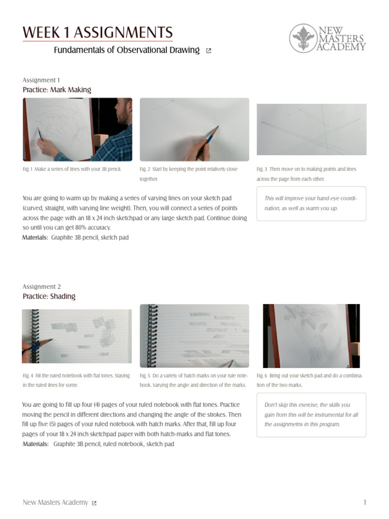 Drawing Fundamentals: Mark Making & Angles | PDF | Pencil | Drawing