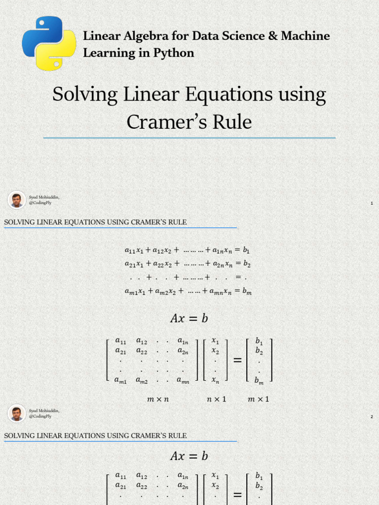 Cramer's Rule for 3x3 Systems | PDF | Equations | Abstract Algebra