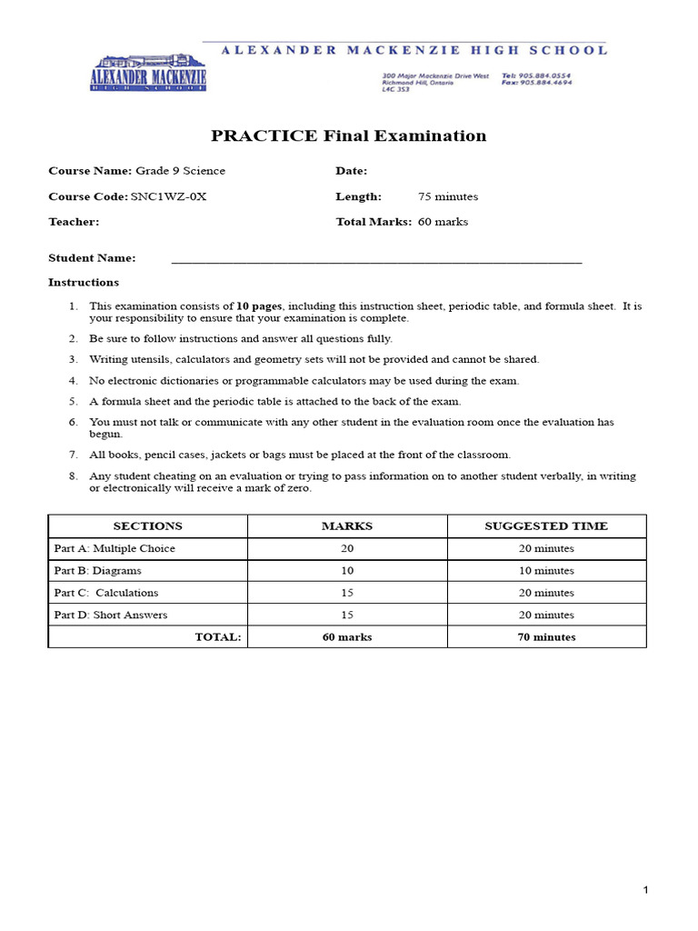 Grade 9 Science Exam Practice Test | PDF | Planets | Eclipse
