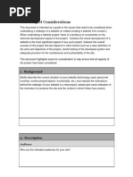 Web Project Considerations