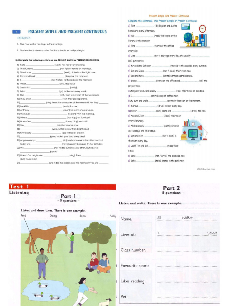 Present Simple and Present Continuous | PDF