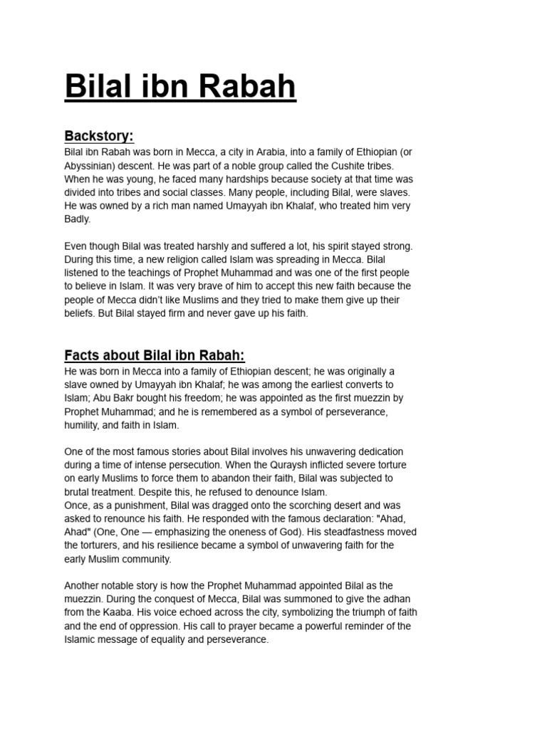Bilal Ibn Rabah | PDF | Abrahamic Religions | Life Of Muhammad