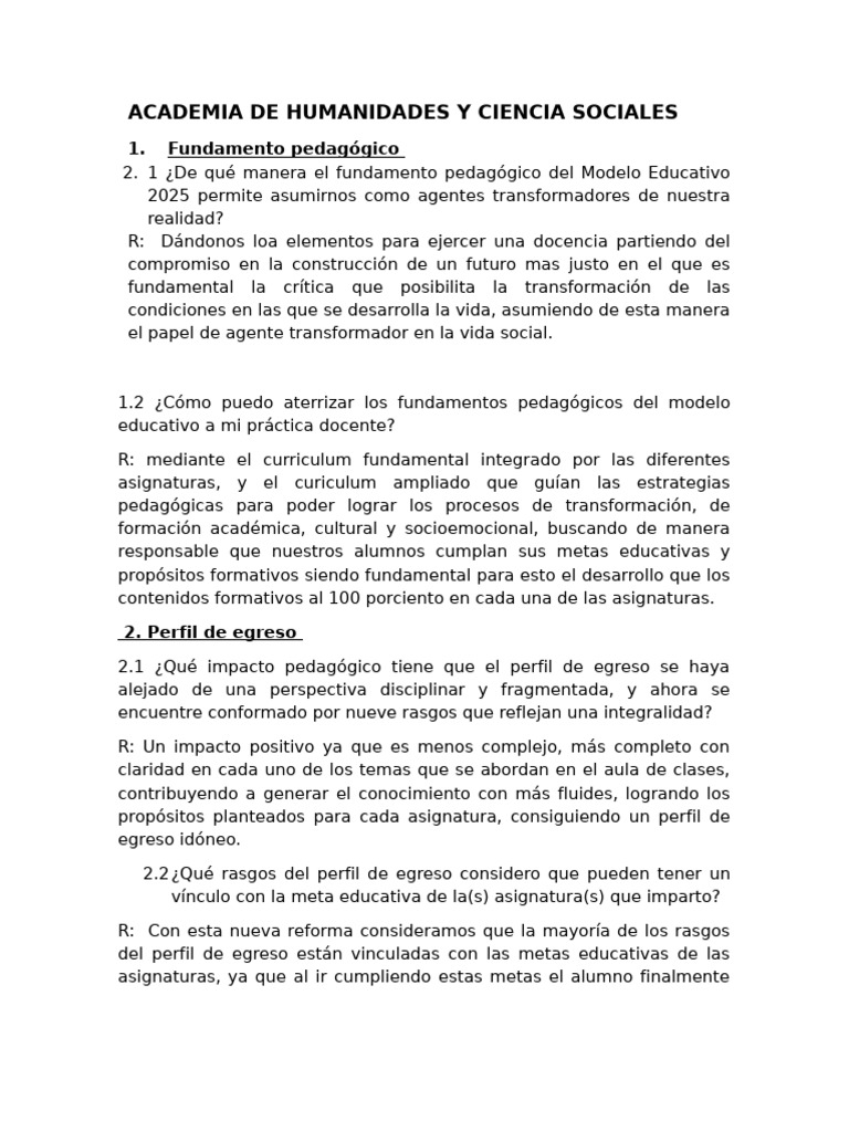 Fundamentos del Modelo Educativo 2025 | PDF | Plan de estudios | Pedagogía