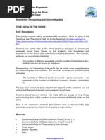 Maths Lesson Plan and Worksheets-Data on the Shore for 5th and 6th Class
