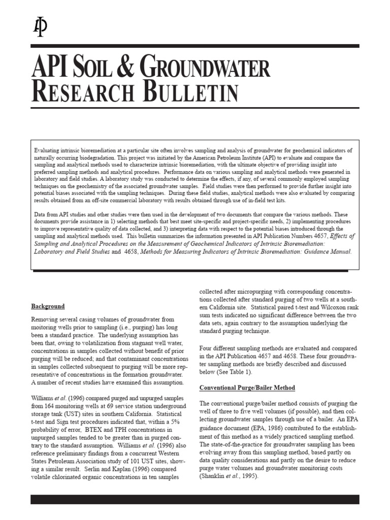 Evaluation of Sampling and Analytical Methods for Measuring Indicators ...
