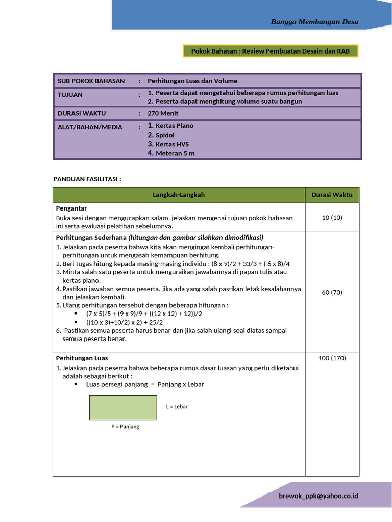 Desain dan RAB untuk Pembangunan Desa | PDF