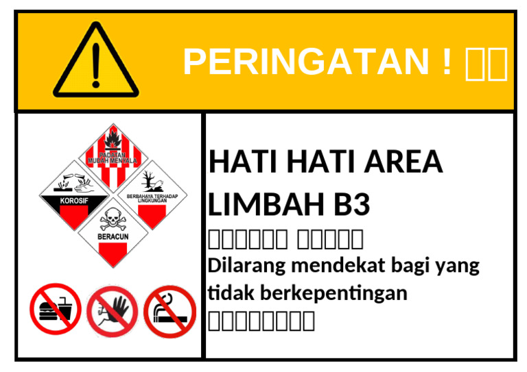 Sign Area Limbah b3 | PDF