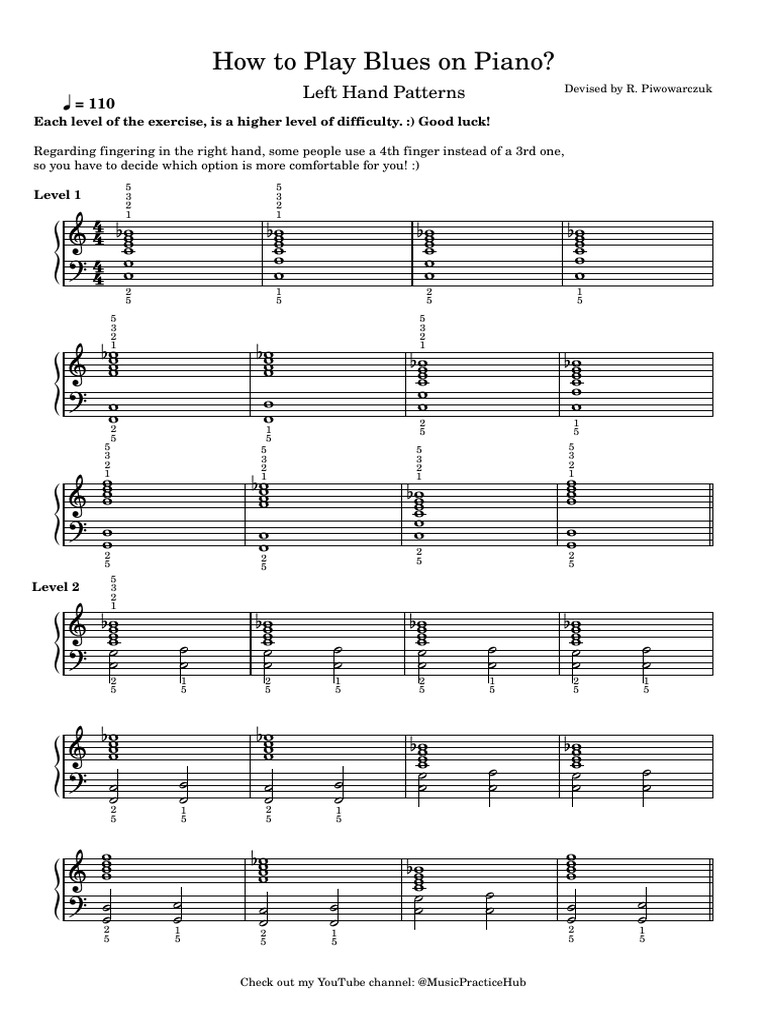Blues Left Hand Piano Patterns | PDF