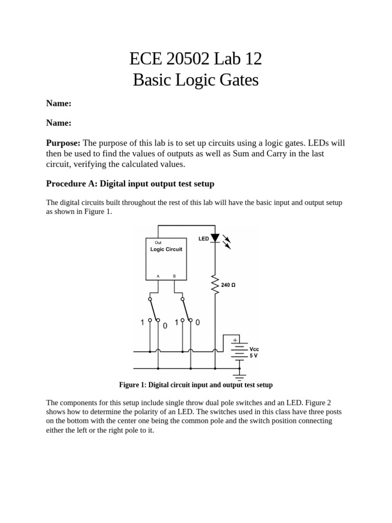 Logic Gates Lab: NAND, AND, OR Circuits | PDF | Logic Gate | Electrical ...