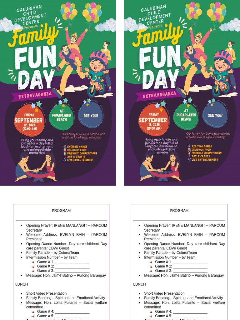 Family Day Program Agenda 2023 | PDF