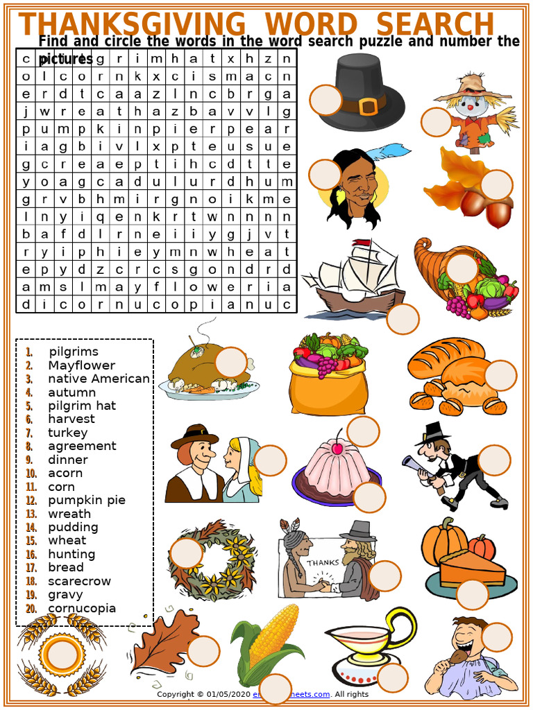Thanksgiving Word Search Puzzle | PDF | Chess Theory | Chess Openings