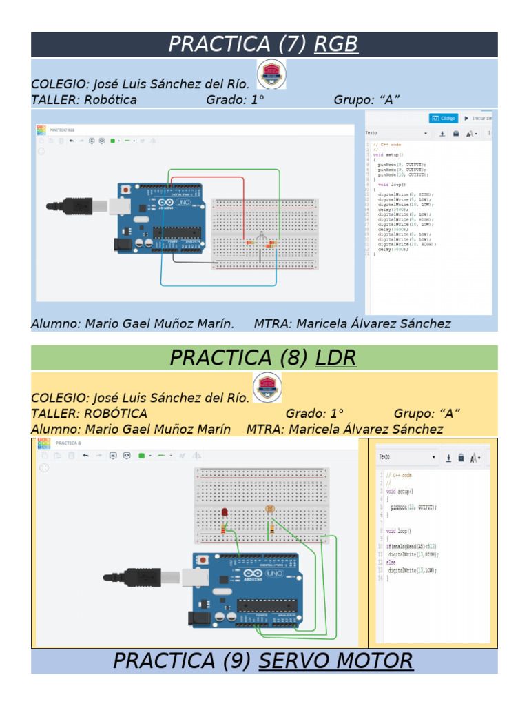 Prácticas de Robótica en 1° A | PDF
