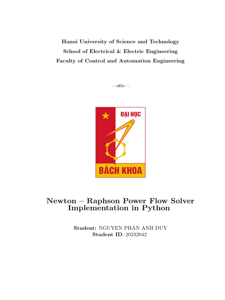 Python Newton-Raphson Power Flow Solver | PDF | Electrical Engineering ...