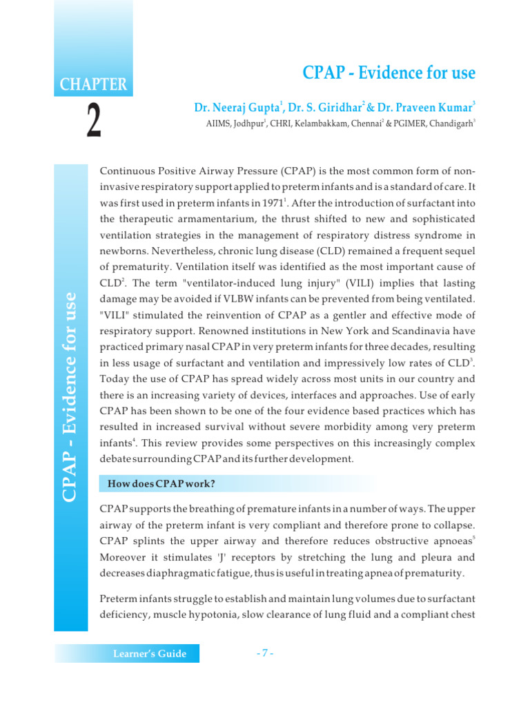 Cpap Evidence | PDF | Preterm Birth | Medical Specialties