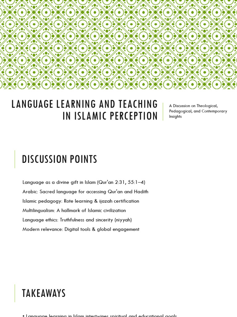 Language Learning in Islamic Context | PDF