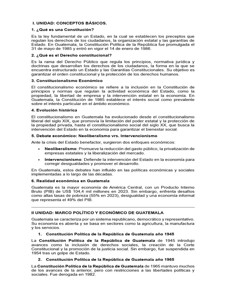 Conceptos Clave de la Constitución en Guatemala | PDF | Guatemala ...