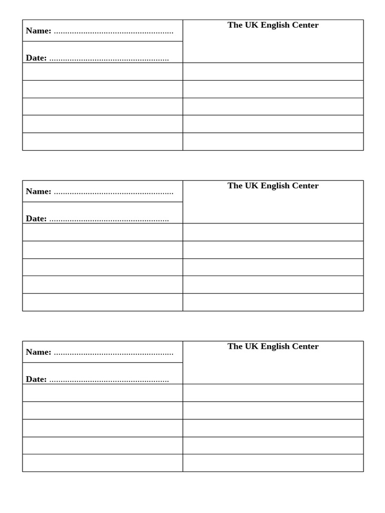 UK English Center Document Overview | PDF