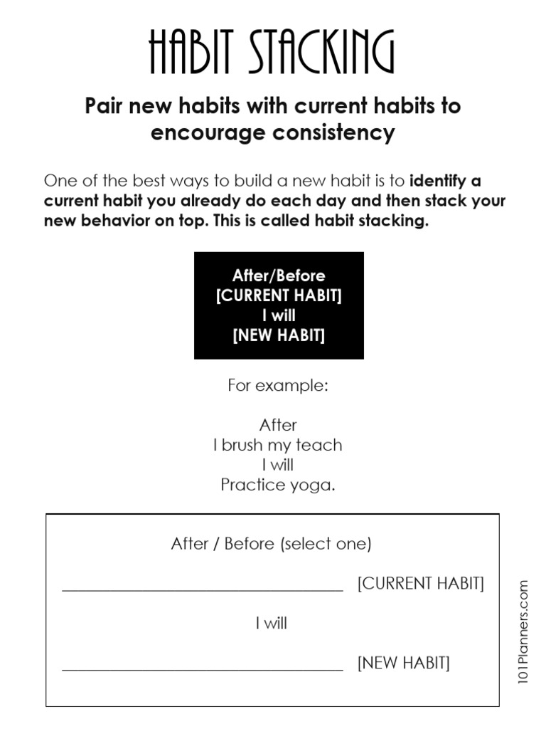 Habit Stacking Guide and Template | PDF