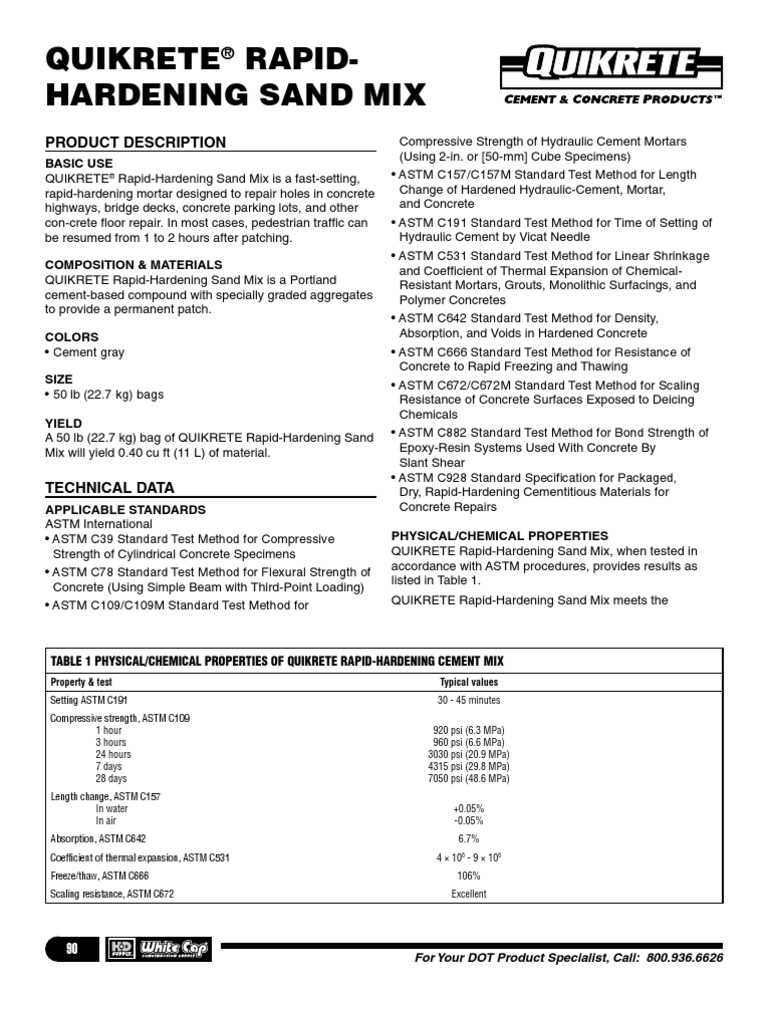 Quikrete RapidHardening Sand Mix Concrete Mortar (Masonry)