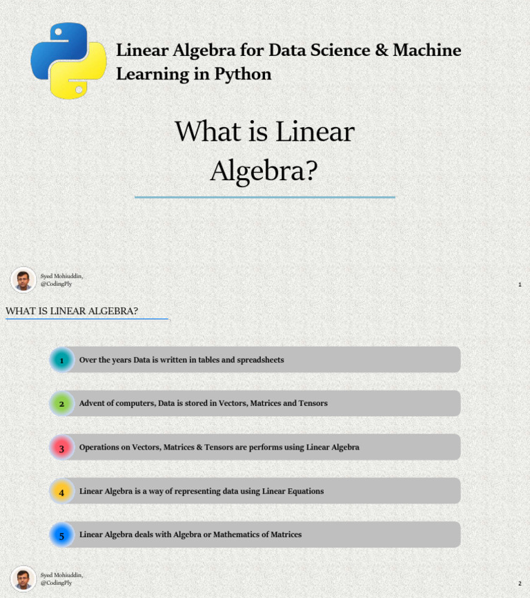 Linear Algebra in Data Science Basics | PDF