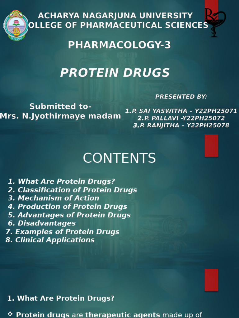 Overview of Protein Drugs in Pharmacology | PDF | Proteins | Monoclonal ...