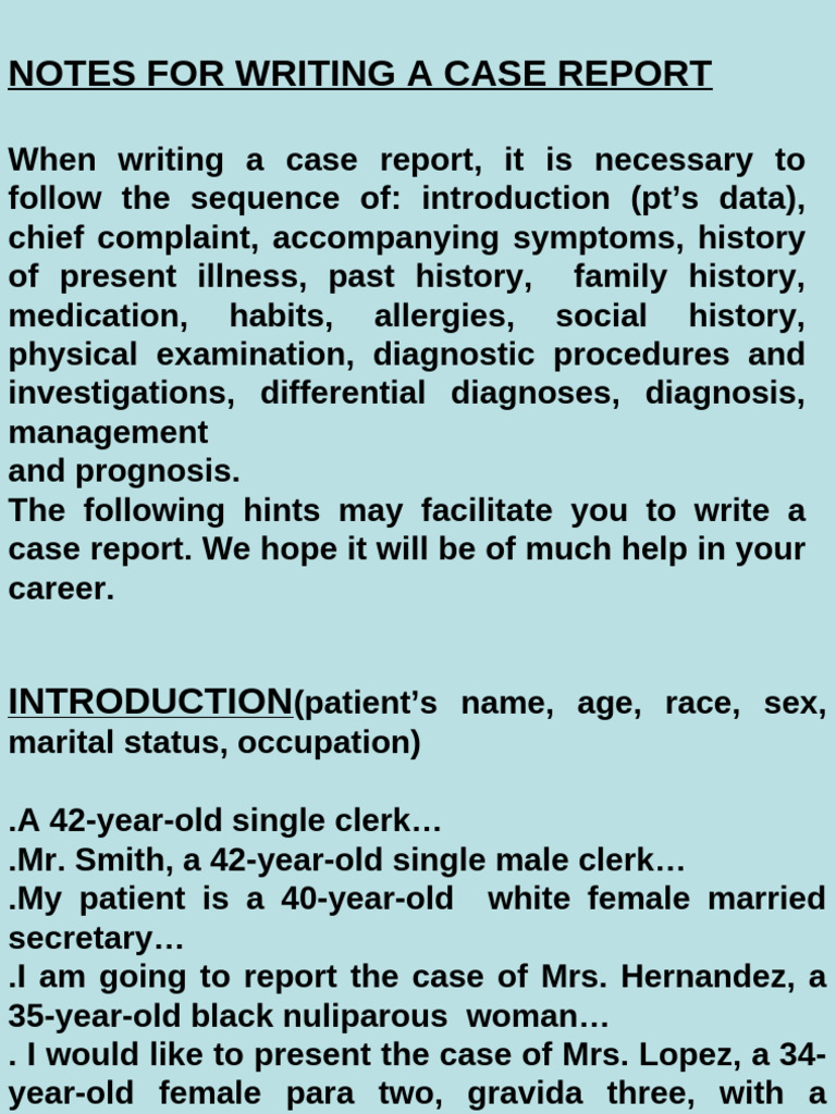 Case Report Writing Guidelines | PDF | Medical Diagnosis | Neurology