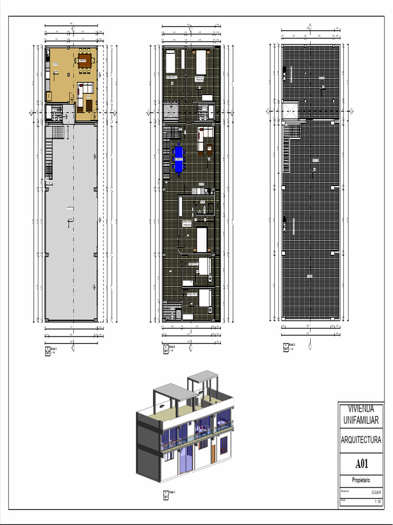 Planos de Vivienda Unifamiliar | PDF