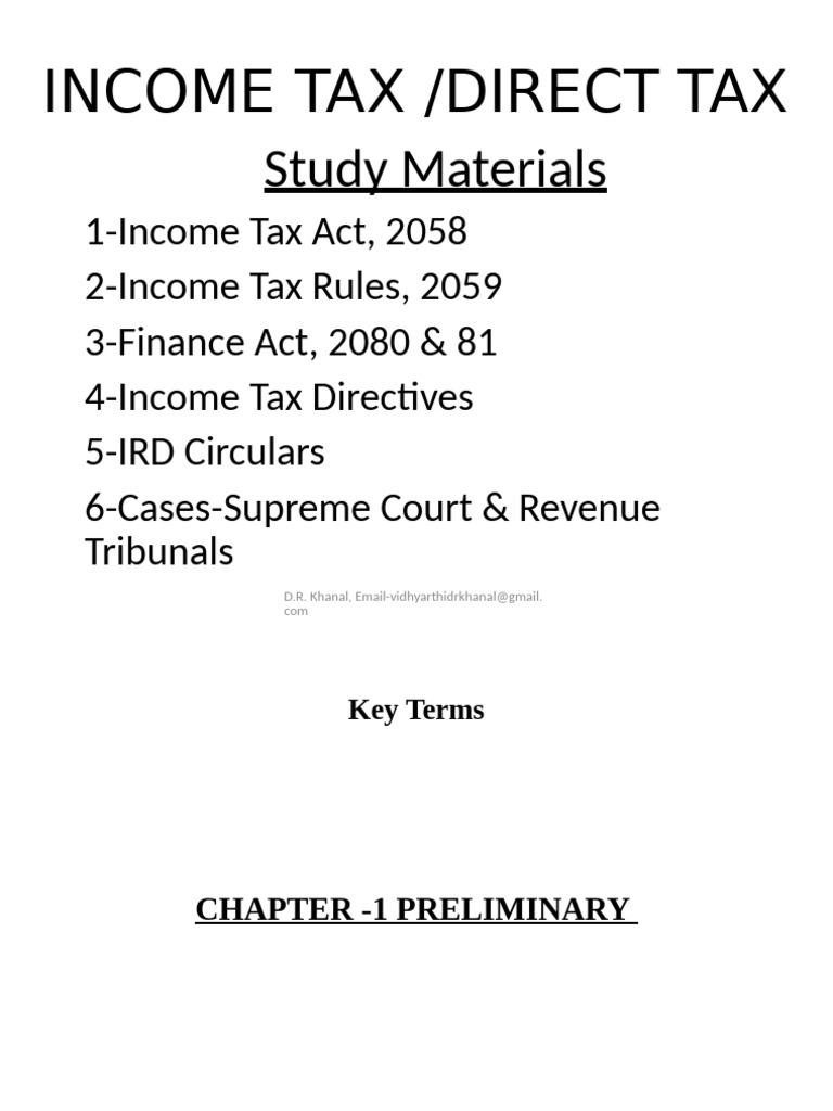 2-Income Tax Act, 2058 For 2024 | PDF | Taxes | Tax Credit