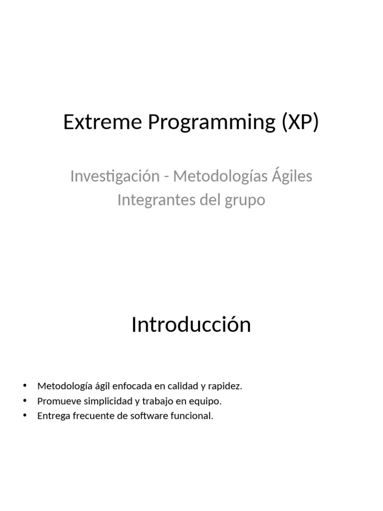 Extreme - Programming - XP Presentacion | PDF