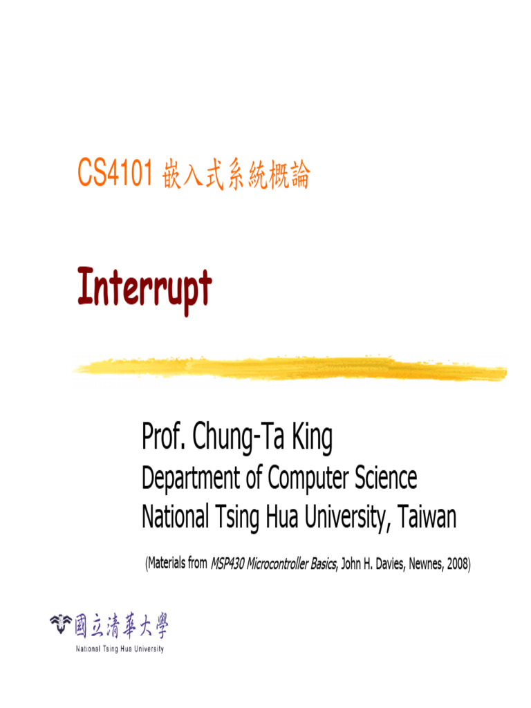 MSP430 Interrupts Overview and Handling | PDF | Computer Architecture ...