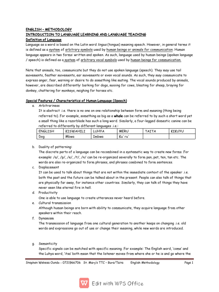 Language Learning and Teaching Methodology | PDF | Second Language ...
