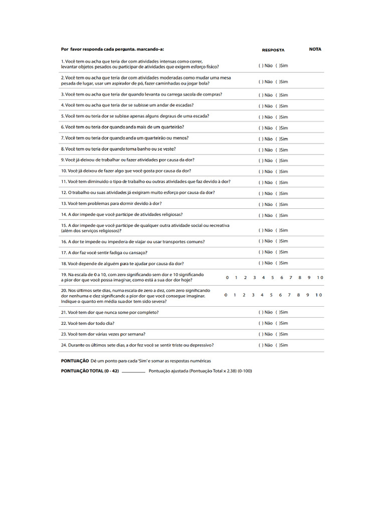Medida de Dor Geriatrica (Geriatric Pain Measure GPMP) | PDF