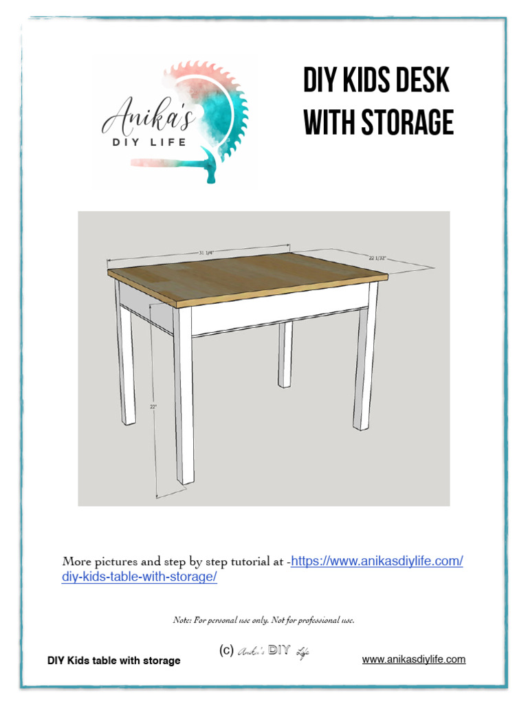 DIY Kids Table With Storage Chair 2 Anikas DIY Life Mo7gcy | PDF ...