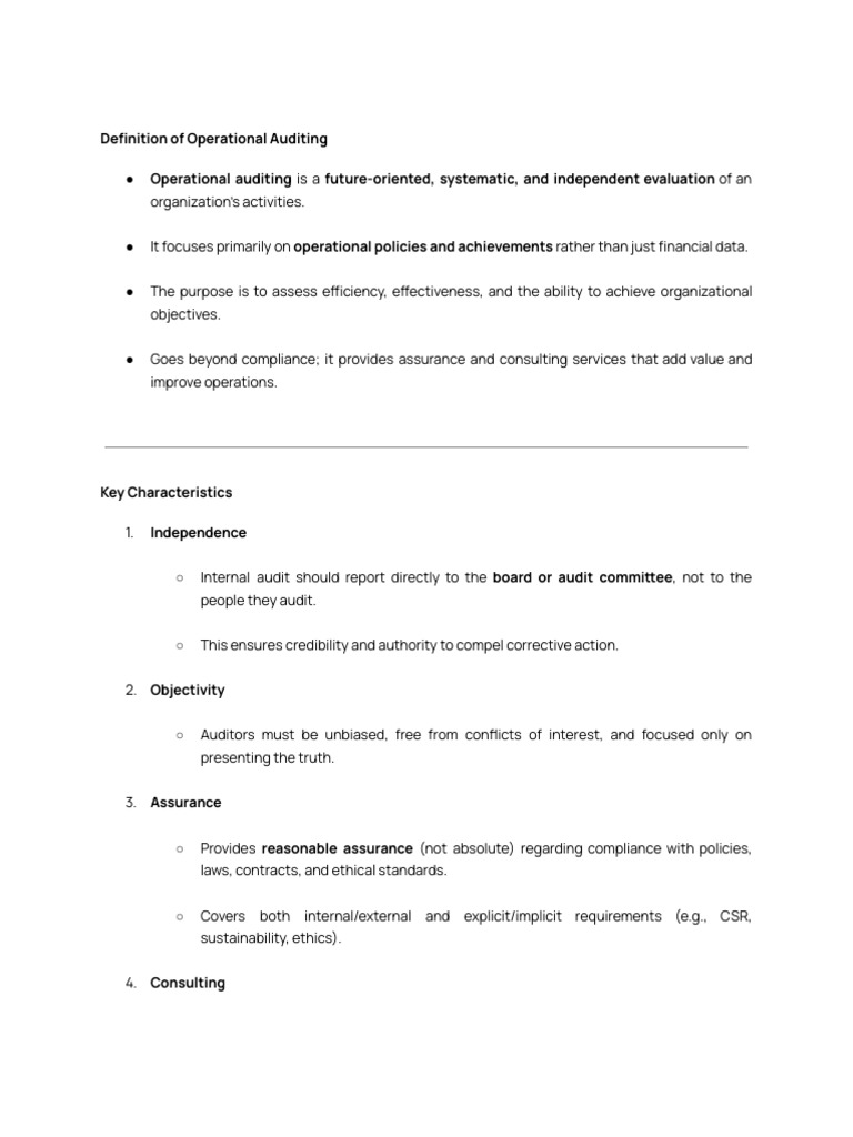 Understanding Operational Auditing Essentials | PDF | Internal Audit ...