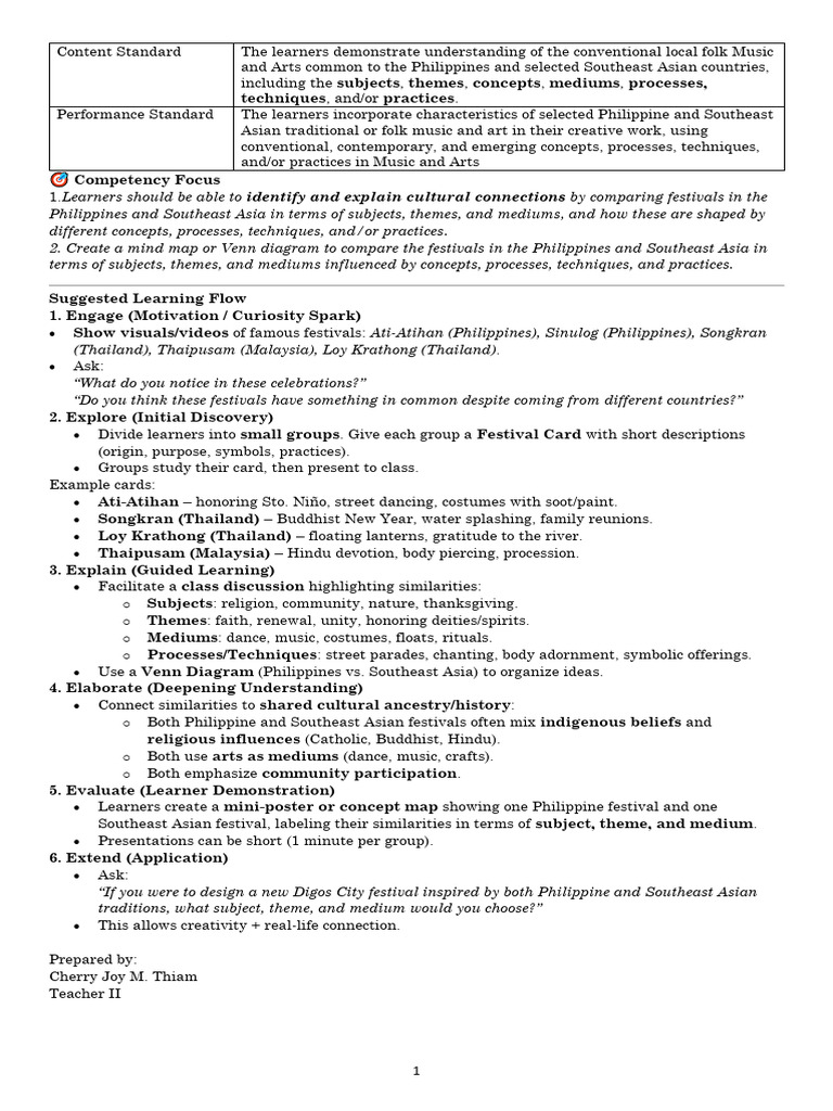 Q2 Music and Arts 7 - FESTIVALS - LC 1 | PDF