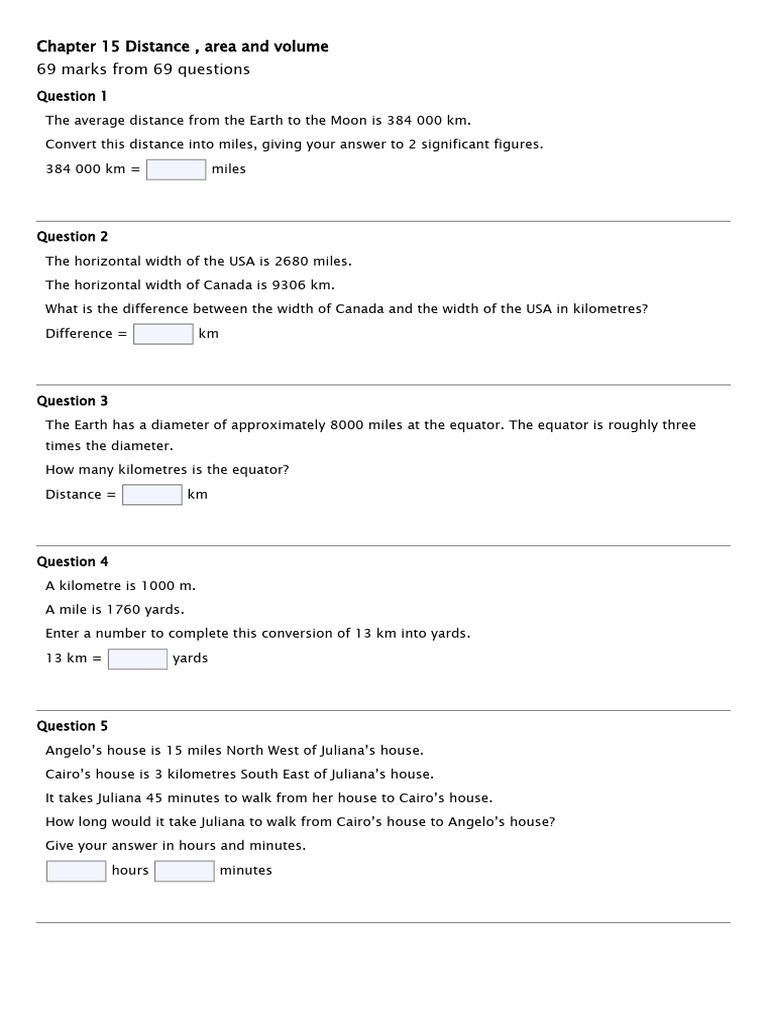 Distance, Area, and Volume Calculations | PDF | Area | Triangle